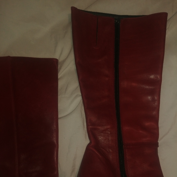 Red Leather Boots - Picture 3 of 3